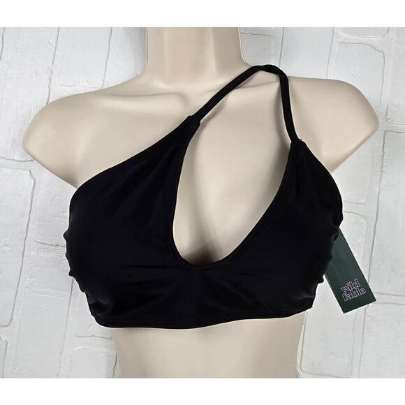 Wild Fable Black One Shoulder Bikini Top Small - Picture 1 of 3